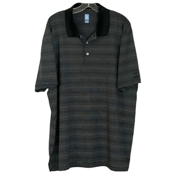 PGA Tour Polo Short Sleeve XXL  Black Pinstripe Golf Shirt - Picture 2 of 12